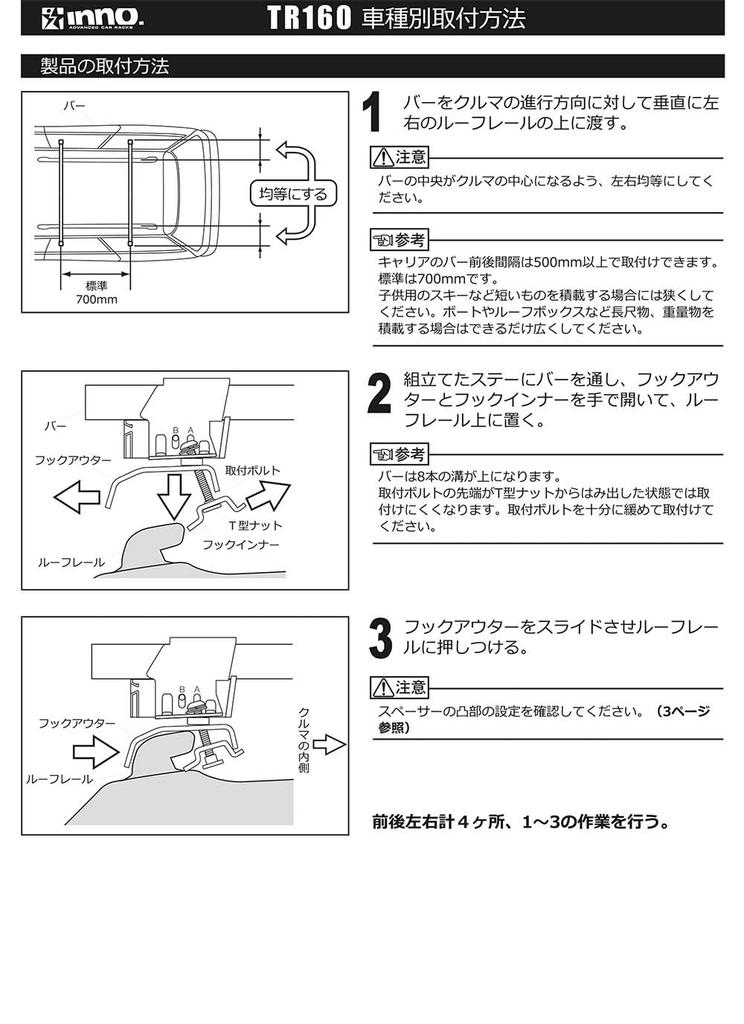 Carmate inno Базовые монтажные крюки для багажника на крышу для Subaru Legacy Outback и других TR160 (2014-) Модели,