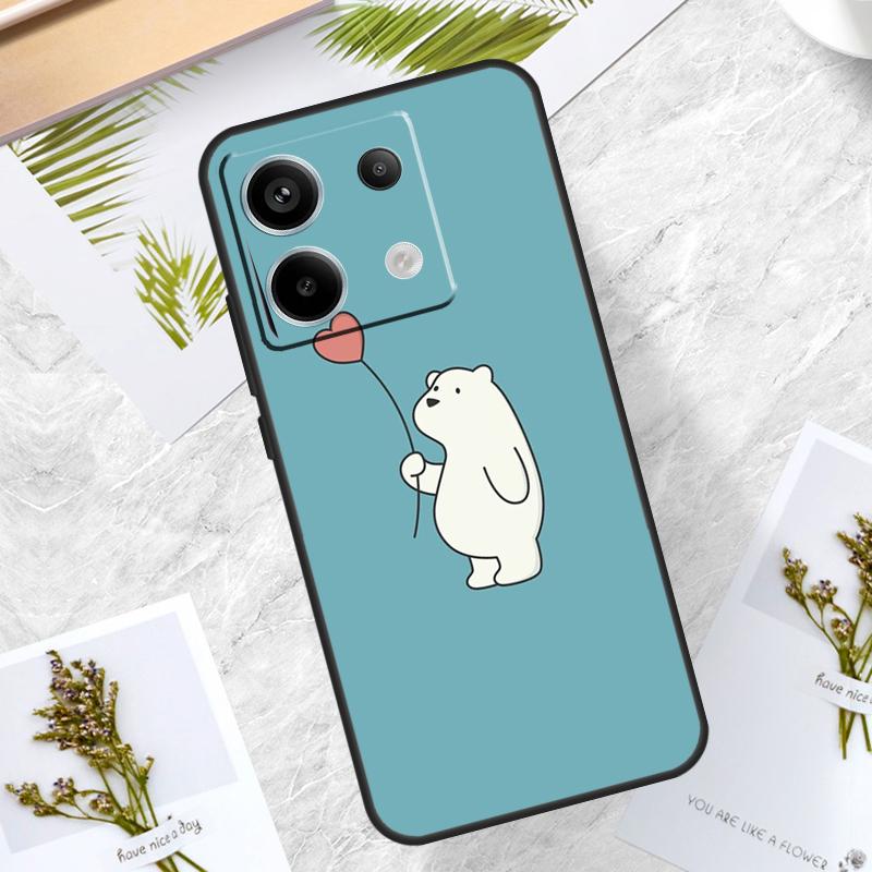 Cute Polar Bear Case For Redmi Note 12 9 10 11 13 Pro Plus 9S 10S 11S 12S Cover For Redmi 12 10C 12C 13C