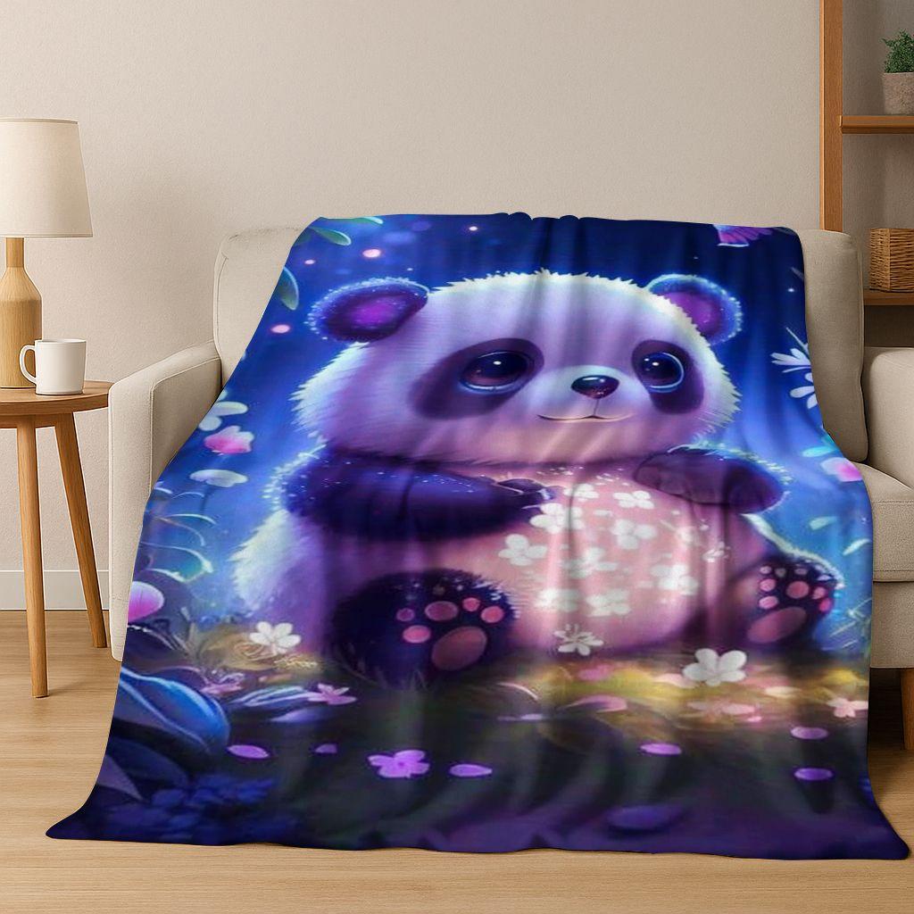 2026 New Dream Panda Cute Cartoon Art Flannel Blanket,Cozy Soft Throw Blanket for Home Bedroom Bed Sofa Picnic Cover Gift Kids
