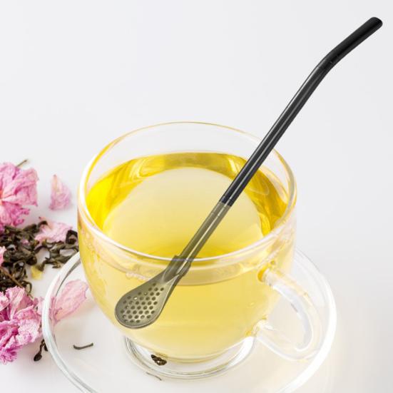 Трубочки для питья чая, ложка-фильтр, разноцветная нержавеющая сталь с щеткой, даже сетка, многоразовый инструмент для чая из тыквы