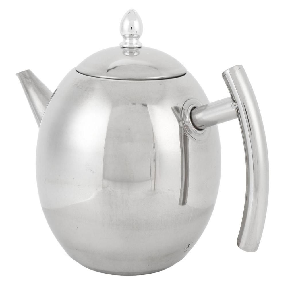 Чайник из нержавеющей стали с крышкой и сетчатым фильтром, изогнутая ручка, чайник для дома, ресторана