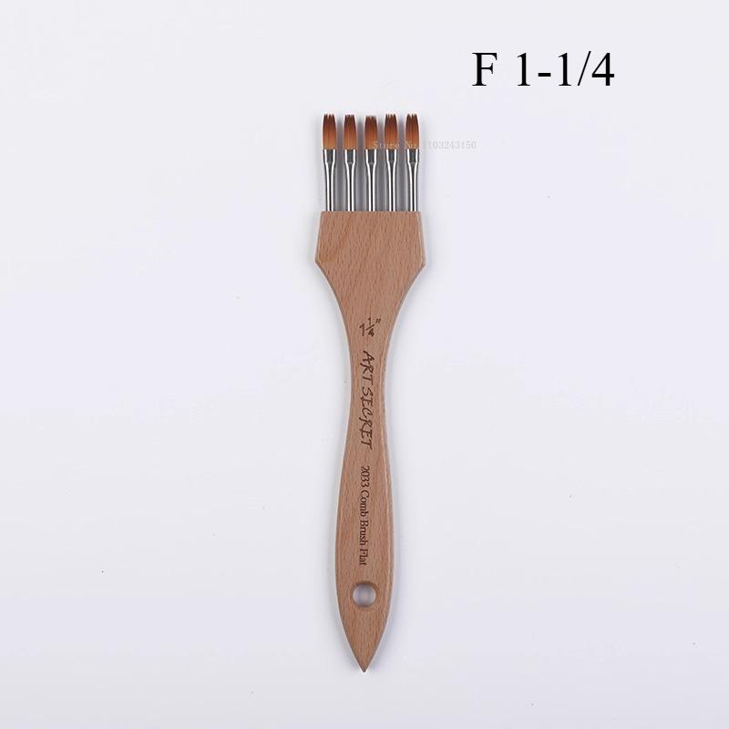 3pcs Multi-toothed Nylon Wool Flat/pointed-head Painting Brush Art Set Supplies Watercolor/ Acrylic Painting Creation Brushes