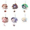 Аниме Игра Брелок Genshin Impact Arlecchino Navia Подвеска Женщины Мужчины Сумка Автомобильный брелок Аксессуары Мобильный телефон Акриловые Брелки