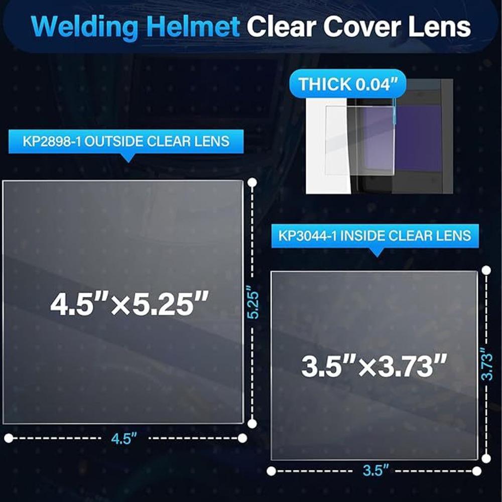 20 Pcs Solar Auto Darkening Clear Cover Lens Replacement Replacement Lens Kit Welding Helmet