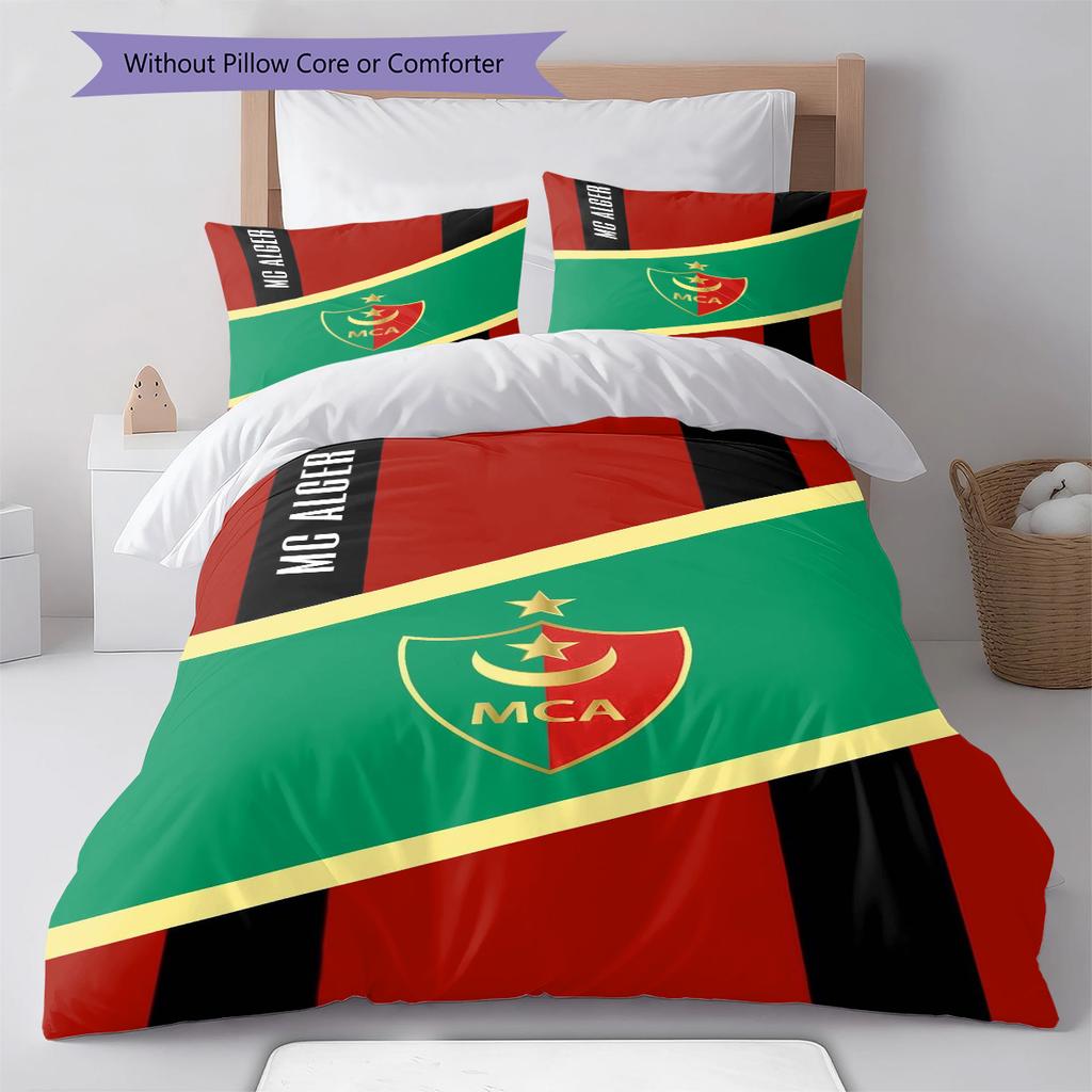 Mouloudia Club Alger MCA Pattern Bedding Set Quilt Cover Pillowcase Home Decor Gift (1 * duvet cover + 2 * pillowcase, without cor