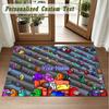 Crystal Velvet Square Rug Custom NameAmong Us Pattern Non Slip Home Floor Decor Rug