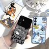 Чехол для телефона U-Tom And J-Jerry для Samsung Galaxy A73, 21, 22, 32, 71, 53, 52, 51, 80, 5G Мягкий черный чехол