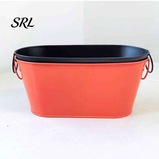 All Season Outdoor Utility Bucket Metal Ice Buckets for Parties, Portable Beverage Tub with Handles, Large Heavy Duty Iron Storage Bin Capacity