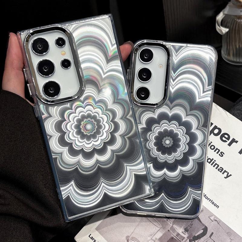 Fashion Laser Flowers Case for Samsung Galaxy S26 Ultra S25 S24 FE S23 S22 S21 Plus A57 A37 A17 A07 A56 A36 A16 Case Cover Soft TPU Phone Back Cases