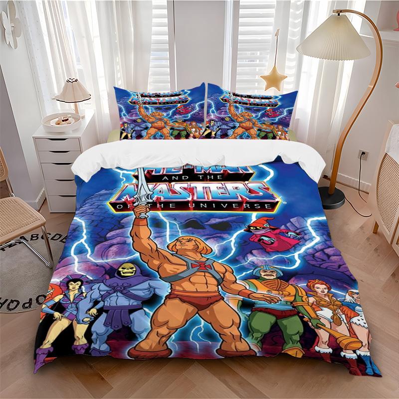 He-Man Masters Universe Adventure Bedding Set Comforter Cover Gift for Bedroom,Includes 1 Cover and 2 Pillowcases, No InsertB573