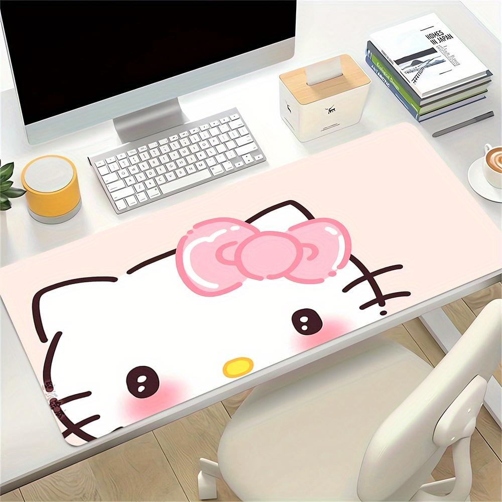 Kitty, Bow Themed XXL Mouse Pad - Non-slip Rubber Desk Mat for Gaming and Office Use, Multi-Function Keyboard and Mouse Pad, Ideal Gift for