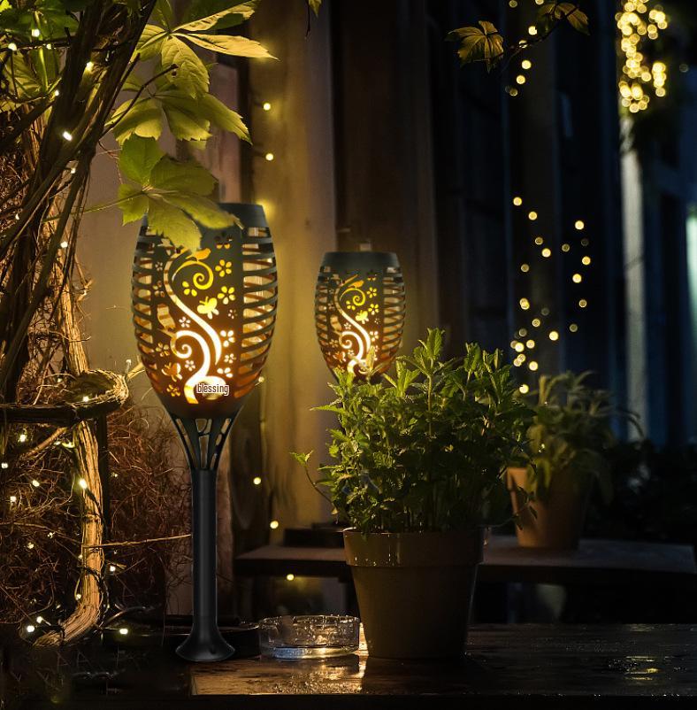 Solar Flame Torch Light for Outdoor Garden, Lawn, Fence, Patio, and Bar Counter