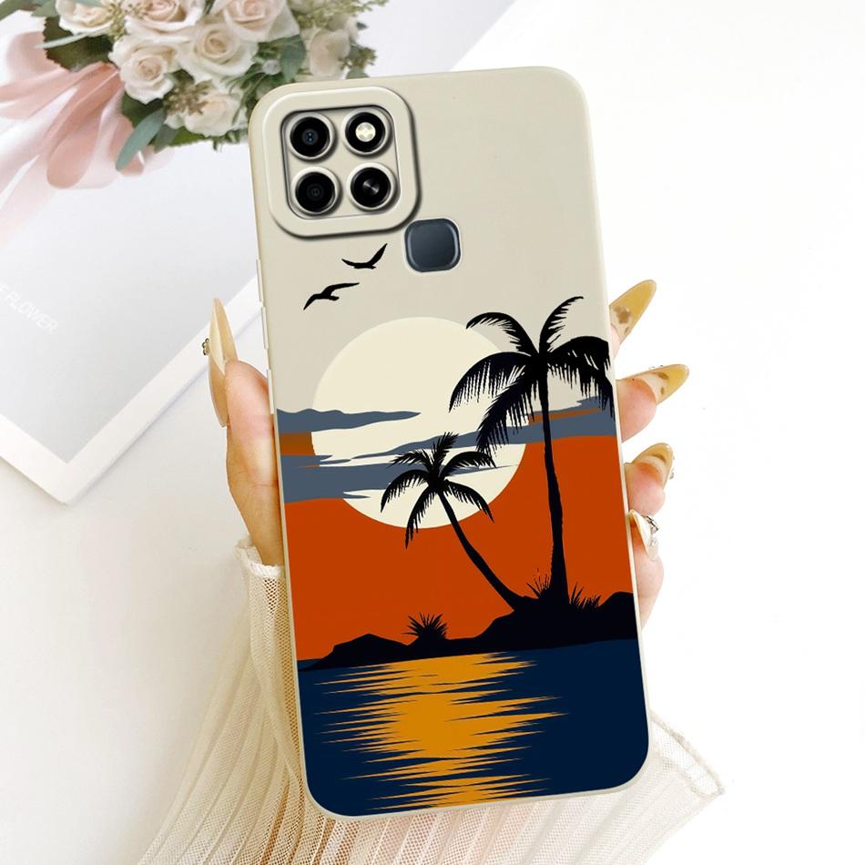 For Infinix Smart 6 X6511 X6511B X6511E Fashion Dusk Beach Painting Phone Case For Infinix Smart6 Soft Silicone Covers Bumpers