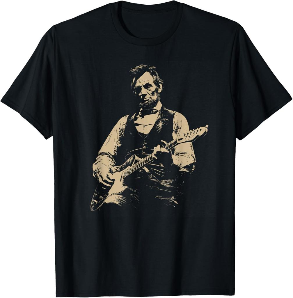 Abraham Lincoln Abe Lincoln Playing Guitar Retro Vintage Unisex T-Shirt
