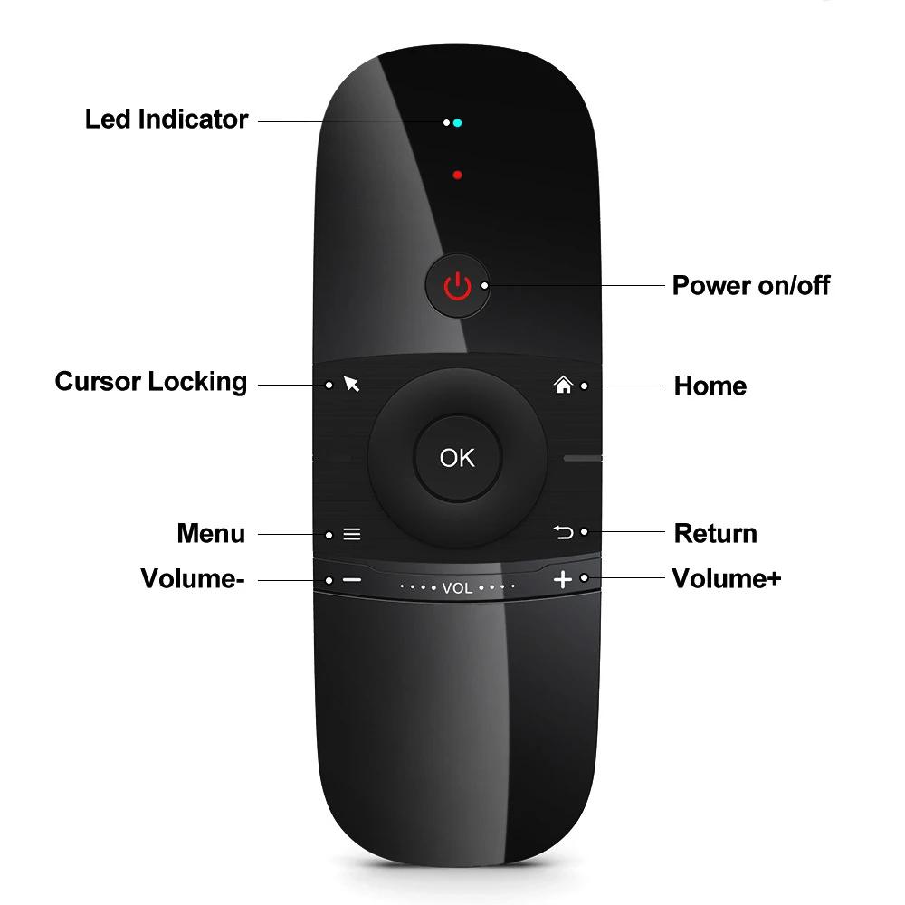 W1 MINI 2.4G Беспроводная клавиатура с дистанционным управлением, 6-осевая, с датчиком движения, воздушная мышь, ИК-обучение для Smart TV, Android TV BOX, ПК