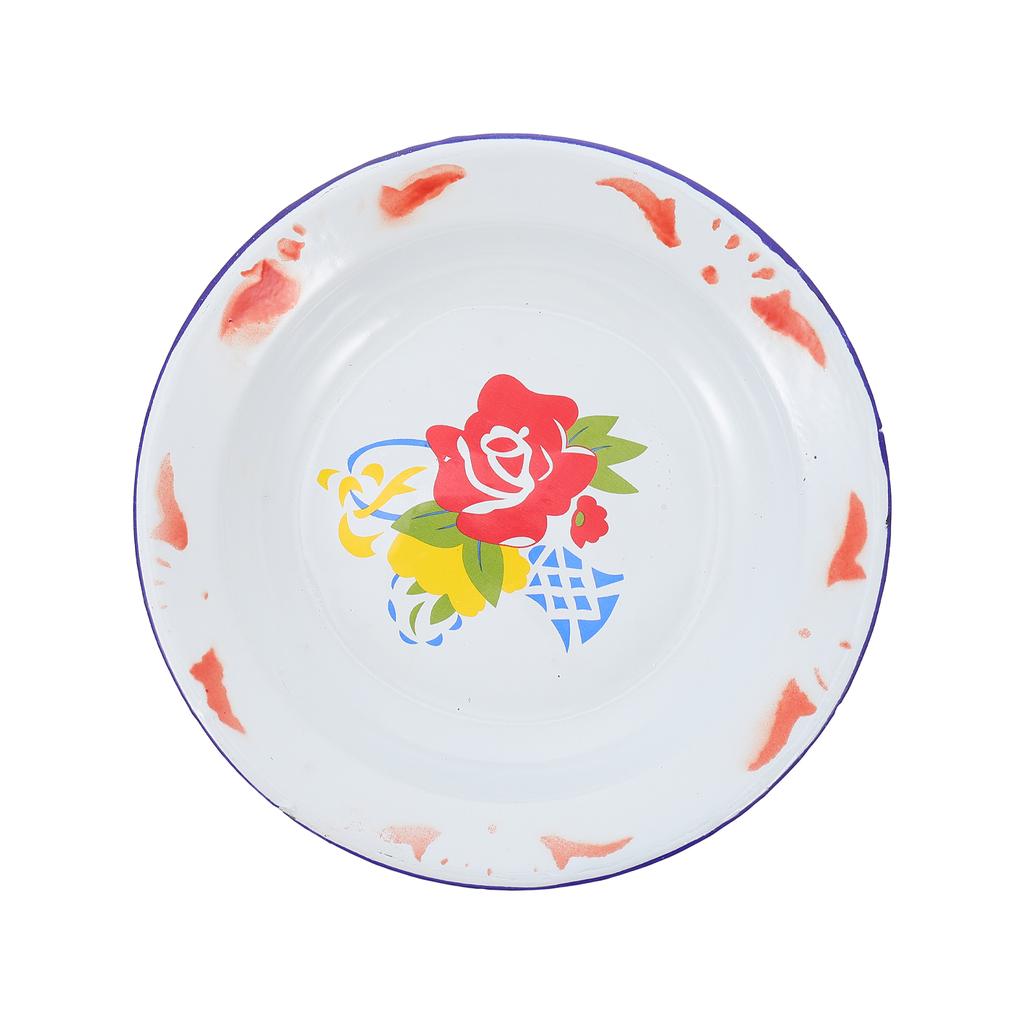 Enamel Fruit Bowl Food Plate Salad Serving Utensils Decor Tableware Dinnerware Decorate Tray Dish