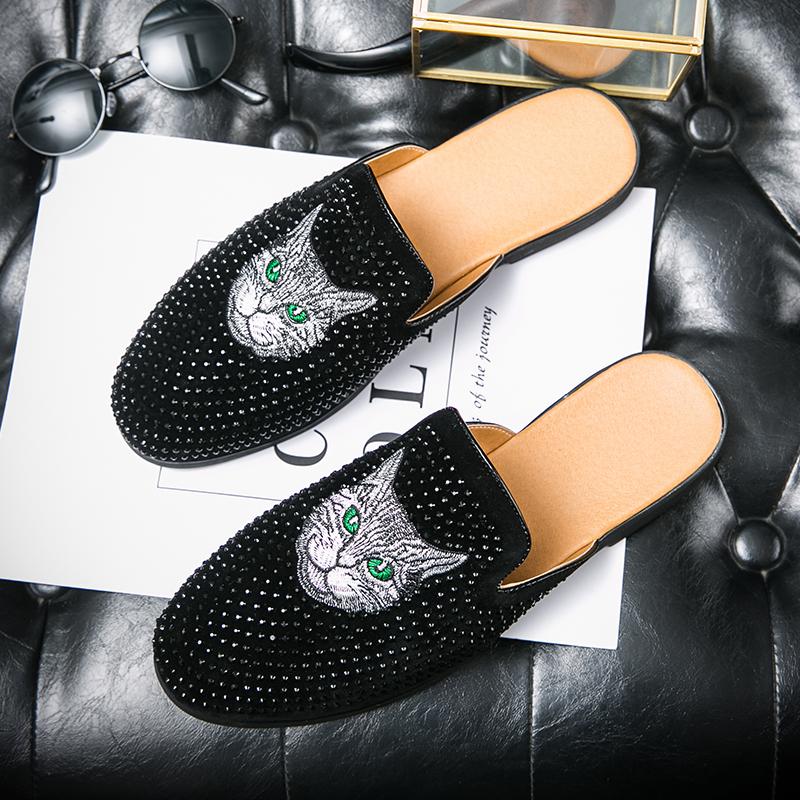 Дизайнерский бренд, роскошные черные полуботинки для мужчин, кожаные туфли, мужские мюли, повседневные шлепанцы, тапочки, сандалии, мужские модные мокассины 2024