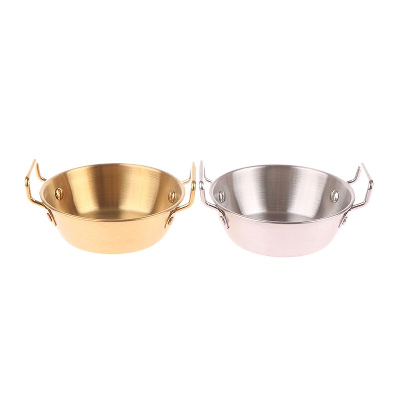 1 шт., кухонная чаша в корейском стиле, прочная миска для рисового вина из нержавеющей стали, бытовые тарелки для закусок с двойными ушками для кухни