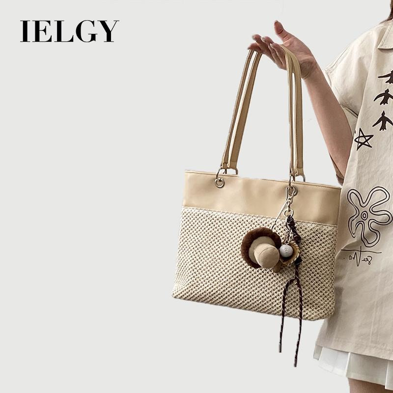 IELGY Ladies Tote Bag Seasonal Woven Gentle Style Large Capacity Casual Portable