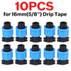 10Pcs 16Mm Drip Irrigation Tape End Plug Pipe Fitting Connectors Thread Lock