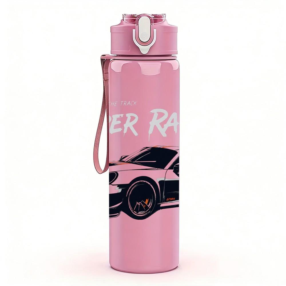 1PC Super Racing Sport Car 750ml Color Plastic Sports Water Bottle Leakproof Flip Straw Lid Suitable for Sports Office Home Use