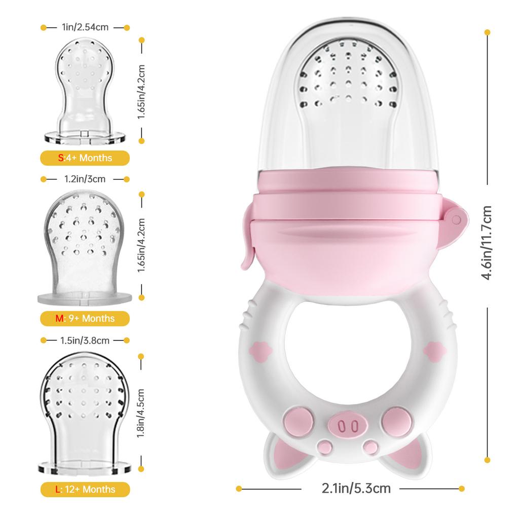 Baby Solid/Frozen Fruit Feeder Teether, Baby Teething Toy 4M+, BPA-Free Silicone Bag and Teether, Teething Relief