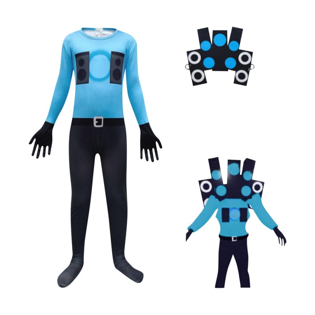 Halloween Cosplay Party Bodysuits With Headwear Cartoon Game Outfit