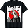 Catzilla Кот Японское Искусство Смешные Подарки Коту Для Мужчин Женщин Ребенка Футболка