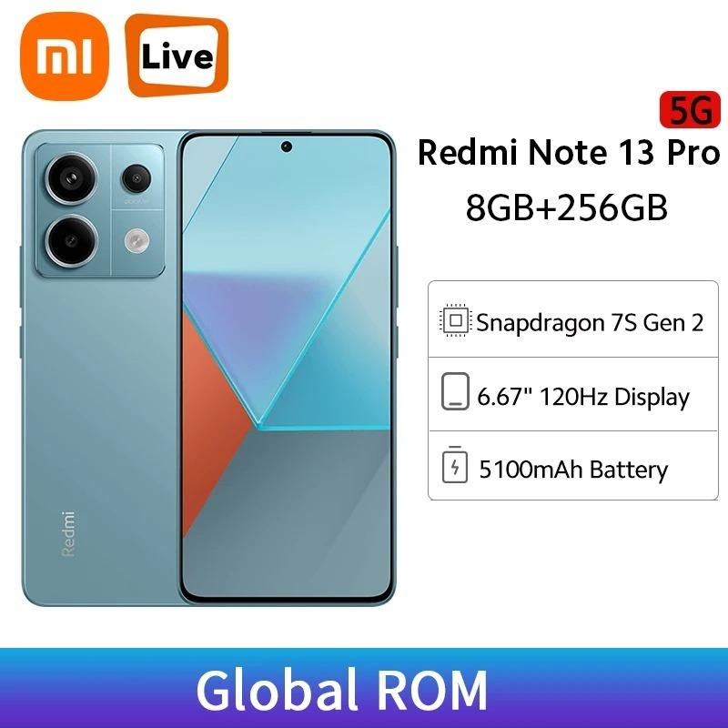 Xiaomi Мобильный телефон Redmi Note 13 Pro 5G Глобальная версия 6,67" дисплей 120 Гц 200 МП тройная камера аккумулятор 5100 мАч быстрая зарядка 67 Вт