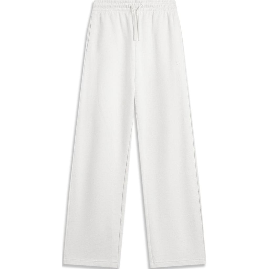 Li Ning Sports Lifestyle Series Loose Mid Waist Straight Leg Knit Joggers Women Joggers Light-Floral-Gray AKLU326-1