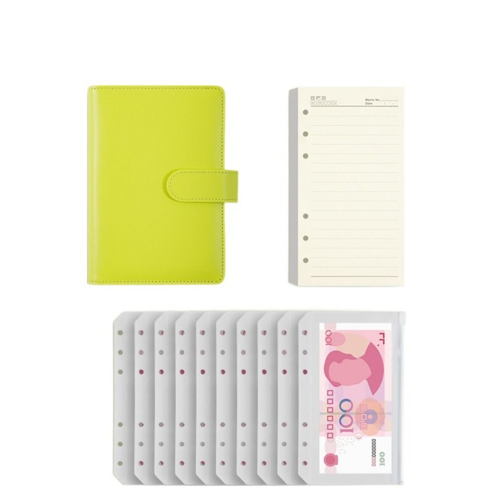 Pu Leather Saving Money Binder Macarone Color Budget Binder Loose-Leaf Notebook Savings Handbook