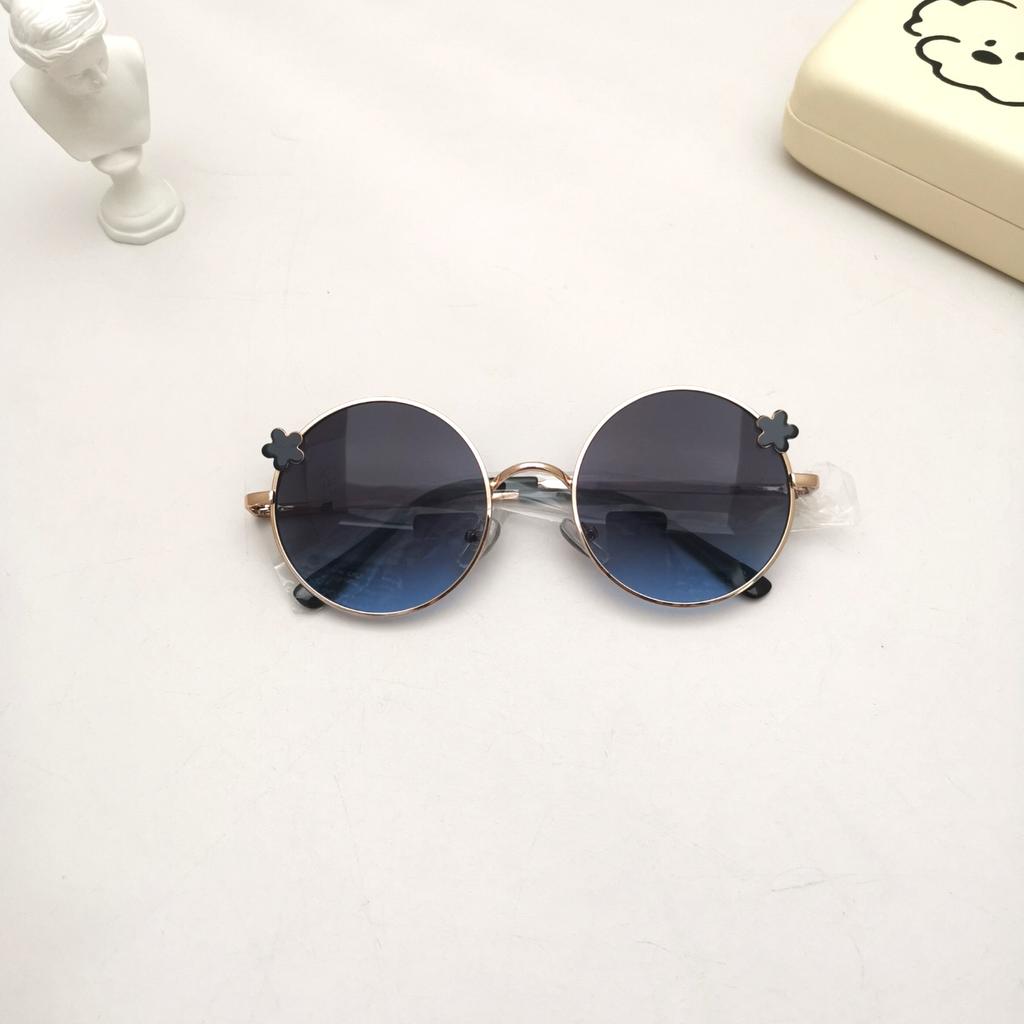 Детские солнцезащитные очки с защитой от ультрафиолета в ретро-металлической круглой оправе, персонализированные солнцезащитные очки, милые круглые очки с изображением маленького тигра