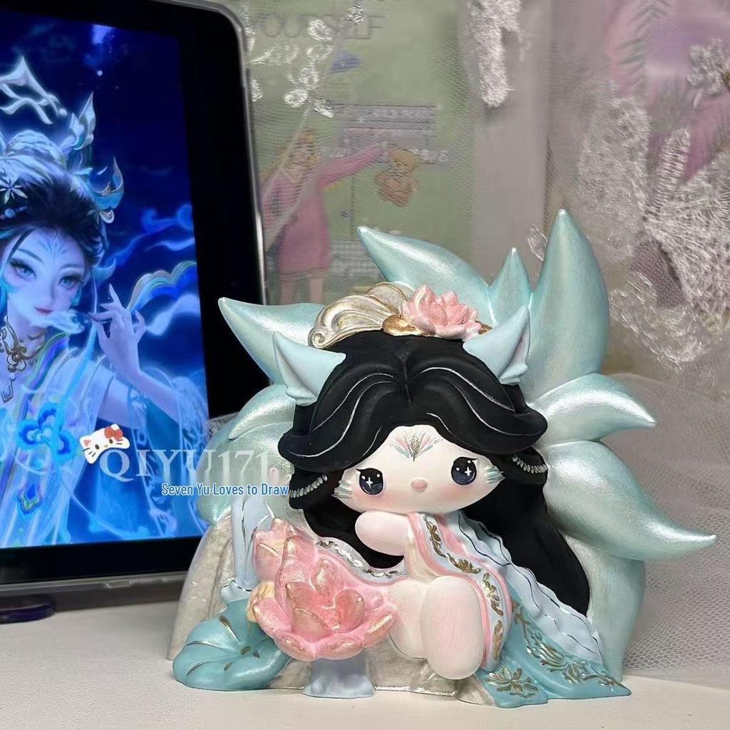 Ручная работа Девятихвостая Лиса Китти Ароматическая Гипсовая Кукла - DIY Раскрашивание Граффити