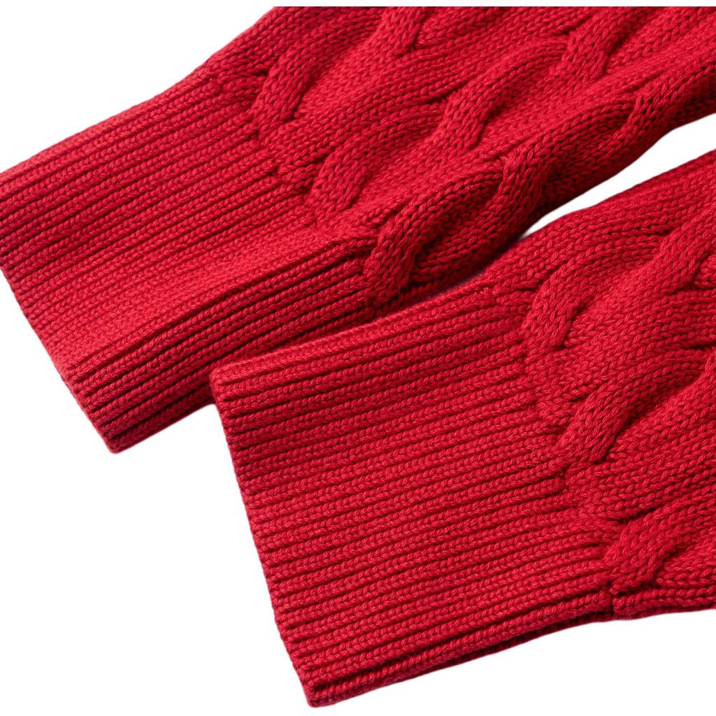 Polo Ralph Lauren Solid Color Crew Neck Long Sleeve Single Breasted Cardigan Sweater Women Sweater Red 211892549003