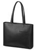 Tote Bag Shrink Leather Large Capacity with Smartphone Pocket Black Men's