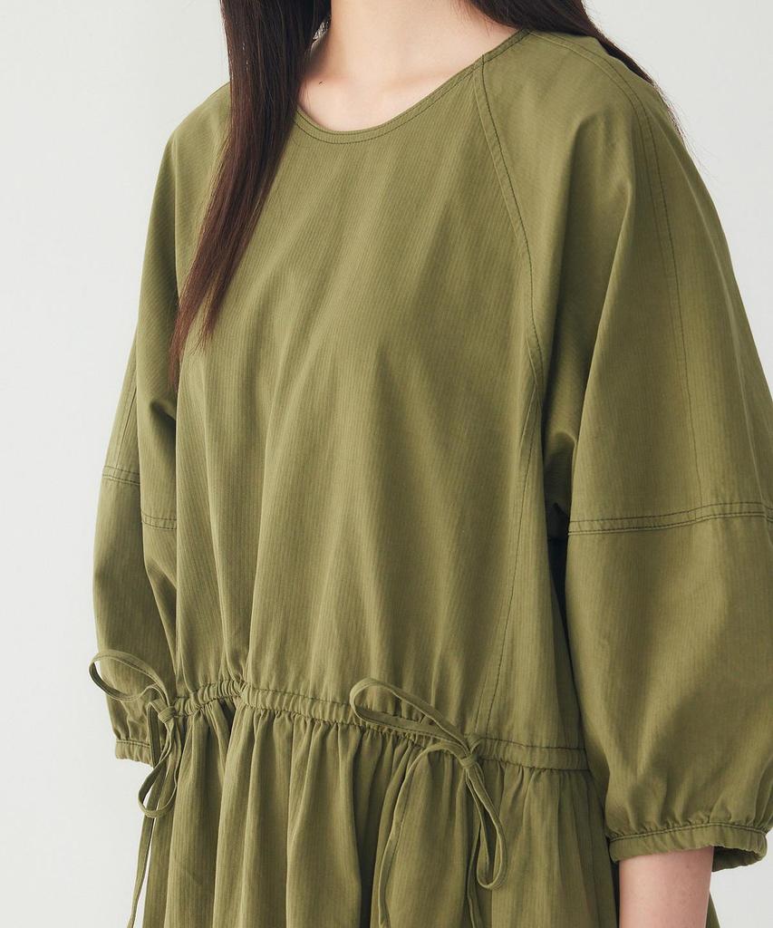 STUDIO TOMBOY 3/4 Sleeve Waist String Dress_Khaki 9106241201