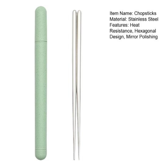 1 набор палочек для еды, термостойкие шестиугольные палочки для еды из нержавеющей стали, палочки для еды для ресторана отеля, товары для дома