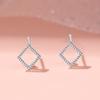 Серьги-гвоздики в форме ромба, женские, нишевые, простые, маленькие, темпераментные, универсальные, с отверстием для уха