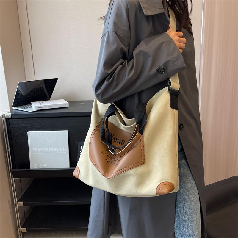 Модная сумка через плечо большой емкости с буквенным принтом, женская новая модная простая сумка, однотонная сумка-тоут