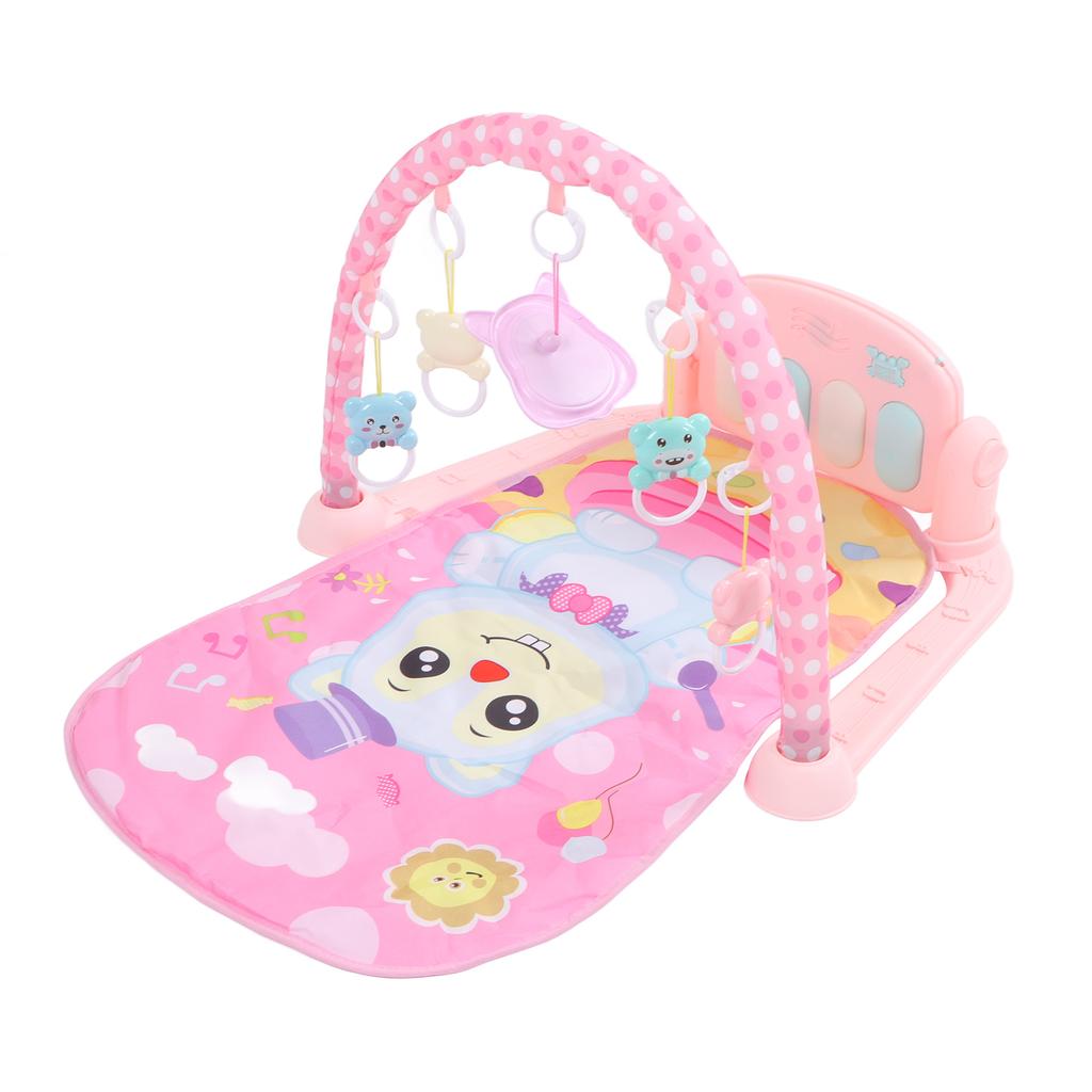 Baby Gym Play Mat Baby Activity Gym Mat with Music Tummy Time Padded Toy Baby Play Mat Gift Pink