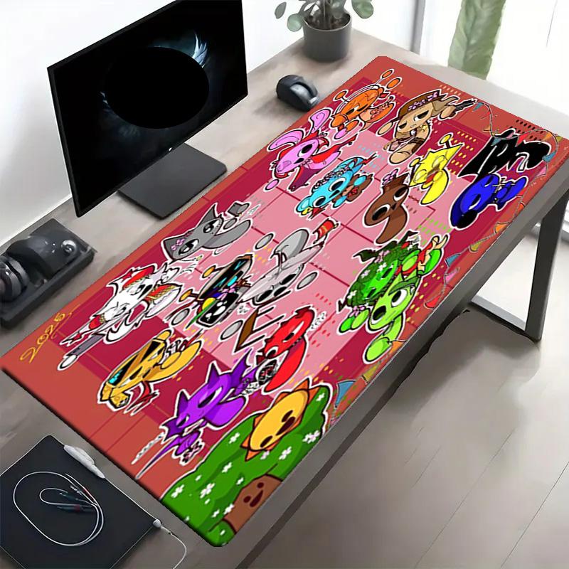 Sprunki Game Print Mouse Pad, Anti‑Slip Desktop keyboard Mat, for PC Laptop Gaming Working Daily Use, Cool Festival Surprise Gift