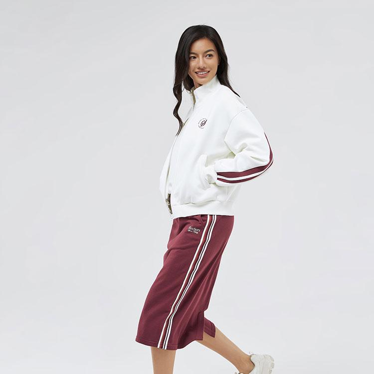 Skechers Ретро Цветные Полоски Теплая Модная Удобная Куртка на Молнии с Воротником-стойкой Женская куртки Белый L324W021-0074