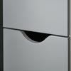 Bathroom Column with 2 Shelves and 2 Cabinets, Wooden, 15.2x29.8x118 cm, White and Grey
