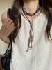 Maillard Vintage Handmade Acrylic Fabric Geometric Pattern Pull-out Scarf Necklace Niche High-end Sense Chain Winter Women