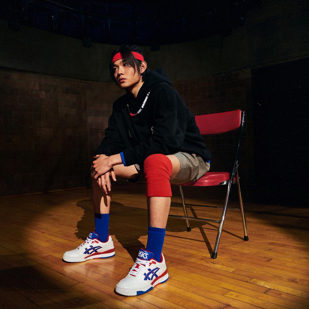 Asics Гель-Спотлайт Лоу Ог Синтетическая Кожа Низкие Ретро Баскетбольные Кроссовки Унисекс кроссовки Белый Синий 1203A232-100