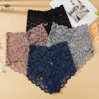 Женские кружевные трусики-хипстеры больших размеров L-2XL с высокой посадкой, дышащие брифы