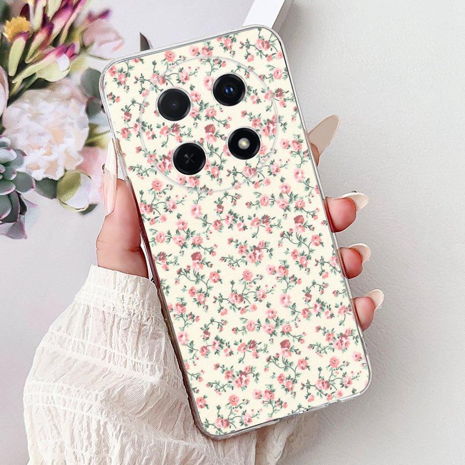 Для Huawei Nova 13i / Nova 12i 4G Задняя крышка Девчачий Модный Цветочный Бабочка Рисунок Чехол Мягкий ТПУ Прозрачный Тонкий Силиконовый Fundas