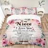 3pcs Niece Love Quote Duvet Cover Set, Cover For Bedroom Guest Room (1 Duvet Cover + 2 Pillowcase, Without Quilt),  yy250922182