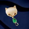 Emerald Magnetic Buckle Brooch Women'S High Sense Niche Inlaid Opal Temperament Corsage Versatile Clothing Accessories