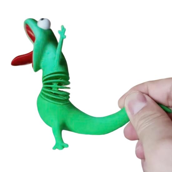 3D-печатная качающаяся ящерица Украшение Пружинная качающаяся фигурка ящерицы Игрушка-антистресс Украшение для дома и офиса Подарок для любителя мемов